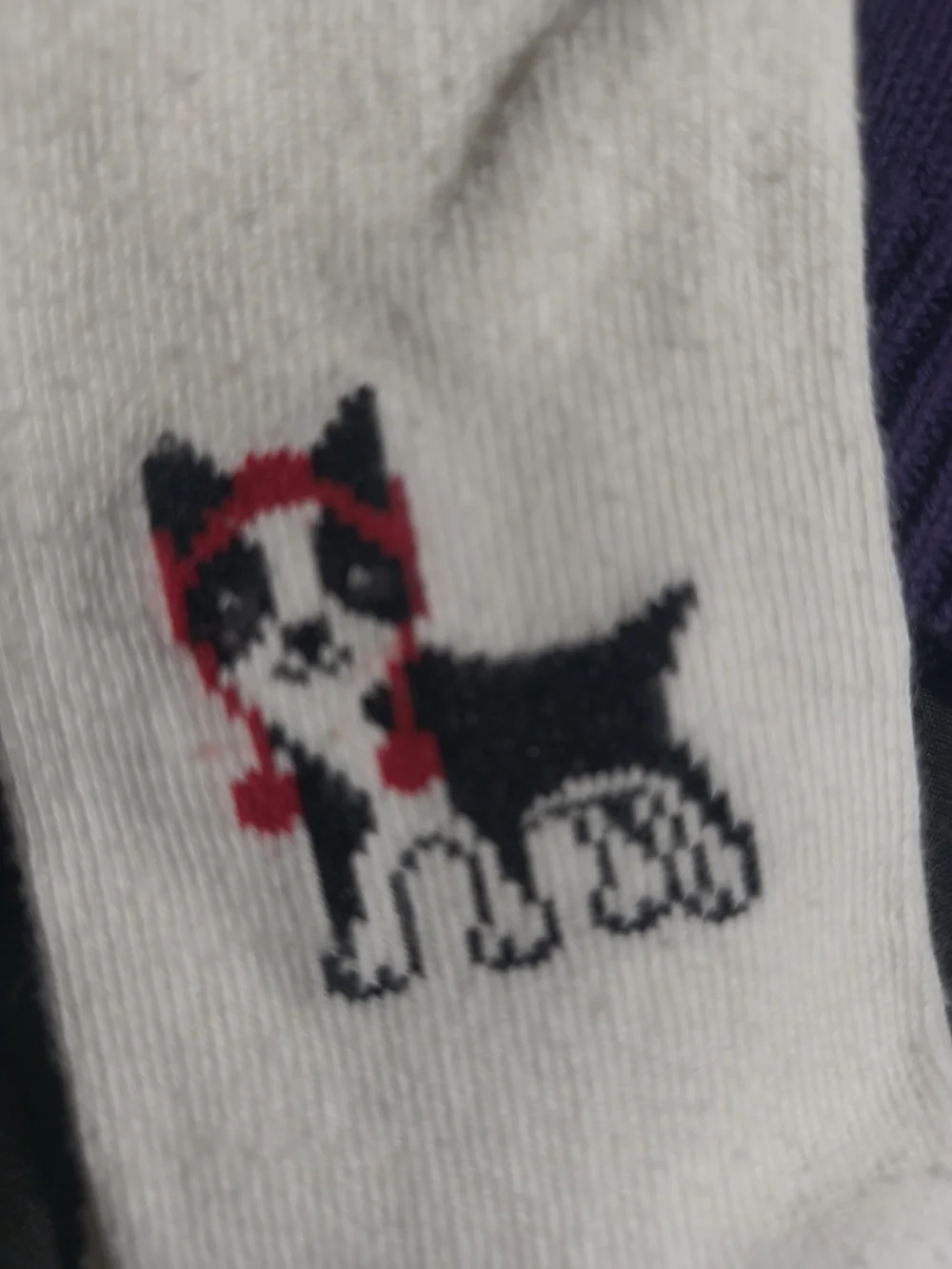 Janie and Jack Purple Knit Sweater with Red-Accented Dog Motif
